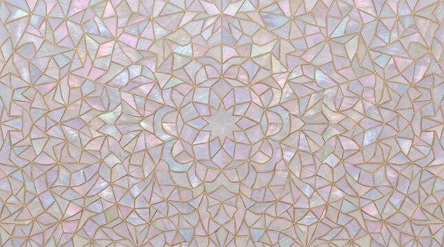 Penrose tiling iridescent mother of pearl gold outline texture