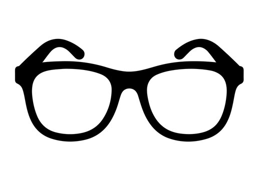 Eyeglasses Silhouette Vector illustration Black Thick Frame Icon