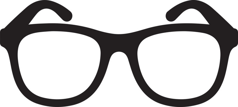 Eyeglasses Silhouette Vector illustration Black Thick Frame Icon