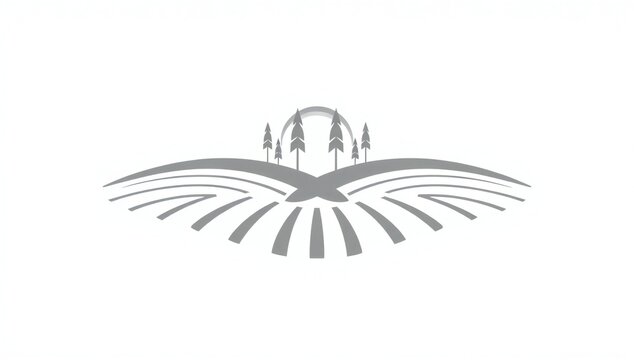 Wings with forest silhouette