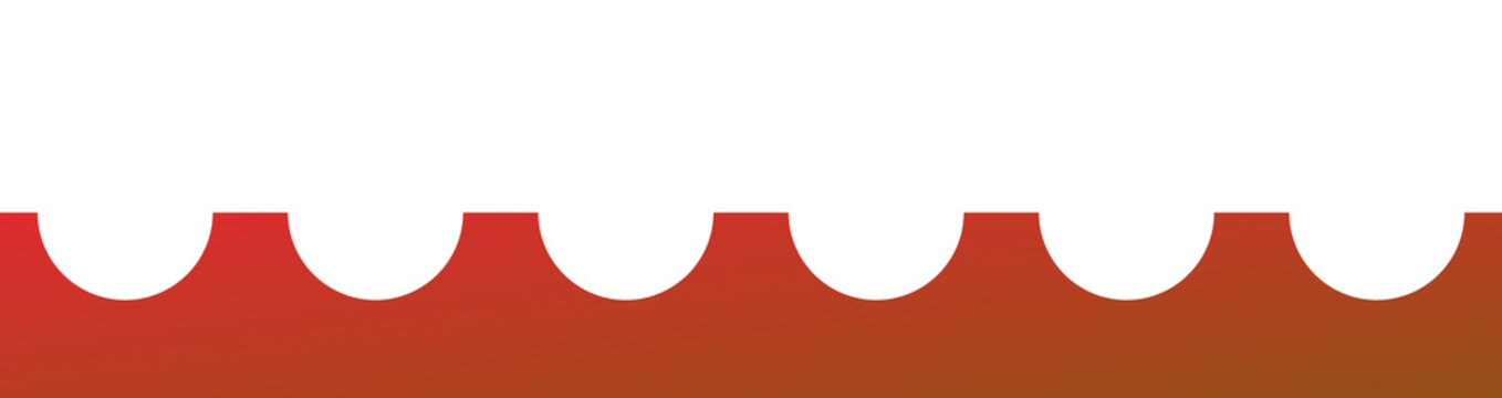 Abstract red background with a repeating scalloped edge pattern and a smooth gradient texture design element