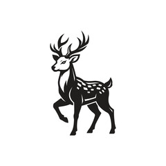 Fototapeta premium Graceful deer stag standing wildlife animal vector illustration