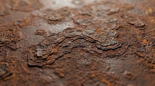 A close-up view of weathered rusty dock platforms featuring layers of oxidation, corroded metal textures, and decaying surfaces in a gritty industrial style