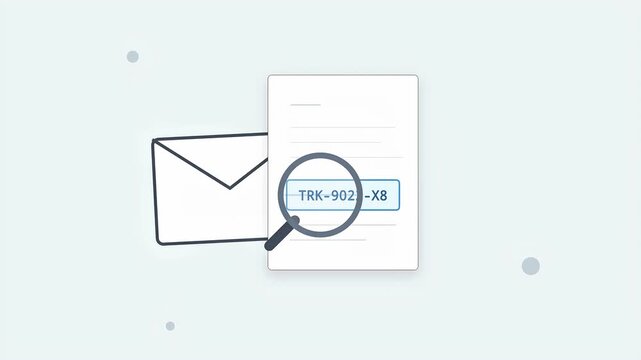 Document Verification and Tracking Number Search Concept Animation