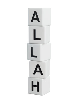 allah word written on wooden elements.close up of wooden elements,Business Concept.Supports PNG files with transparent backgrounds.