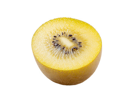 Golden kiwis on a white background