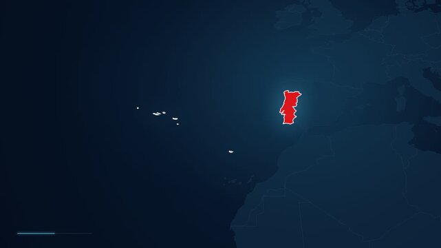 Map Locator Highlighting The City Of Porto In Portugal, Europe.