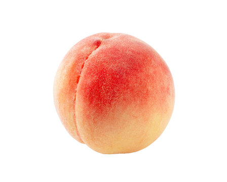 Peaches placed on a white background.