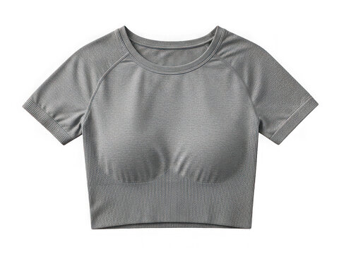 Shiny silver sequin crop top for party outfit isolated on transparent background
