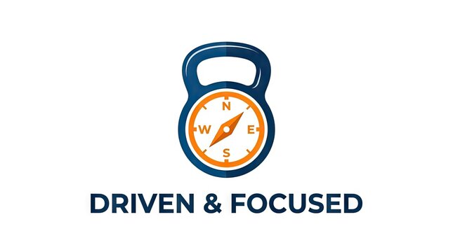 Kettlebell and compass fitness logo for personal motivation