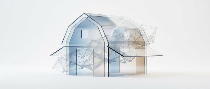 Abstract architectural design of a modern building structure