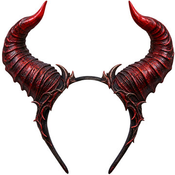 Halloween devil horn headband isolated on white  