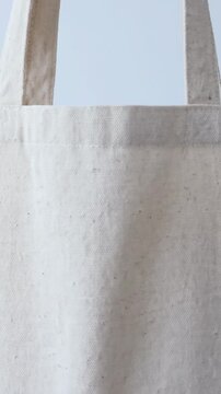Canvas Cotton Tote Bag for Reusable Shopping, Sustainable Lifestyle, ESG Environmental Purpose, Reduced Plastic Waste, Simple Studio Setting
