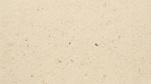 Natural beige recycled kraft paper texture background with organic speckled fiber details