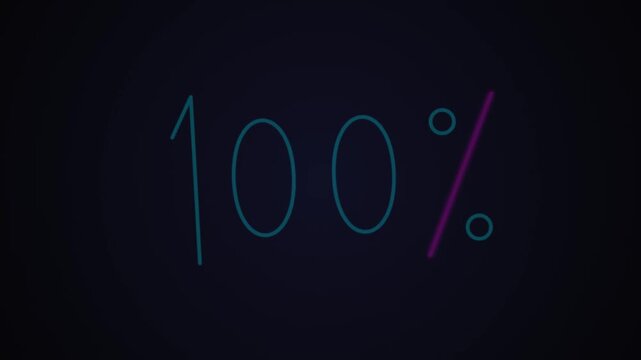 Hand-Drawn White 100 Percent 2D Animation on Green Screen | Animated Full Completion Asset | Minimalist Success Doodle Motion Graphic