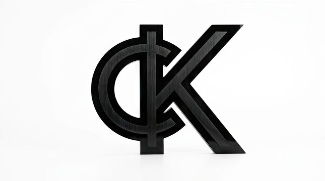 Black interlocking CK initials 3D logo design.