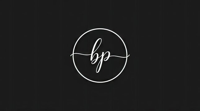 Cursive bp initials monogram logo inside a circle.