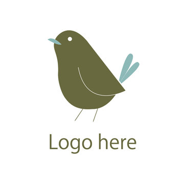 Minimalist bird logo template for natural lifestyle brand
