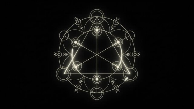 Mysterious Crop Circle Animated Vector Icon with Geometric Pattern