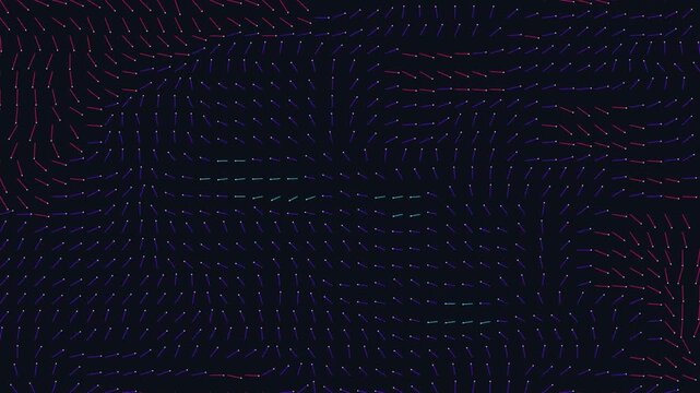 seamless abstract visual background featuring quantum vector wave field with a vivid cyberpunk color aesthetic. Ideal for VJ loops, video editing, presentations, technological overlays, motion graphic