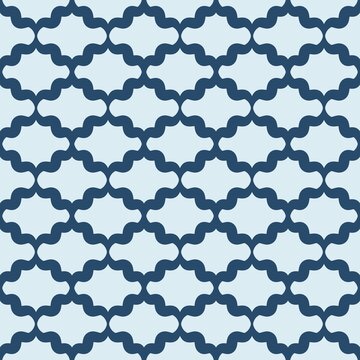 Seamless quatrefoil geometric pattern in blue