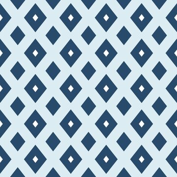 Simple geometric seamless pattern with blue diamonds