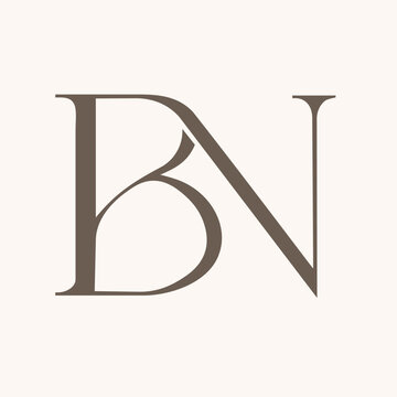 simple initial letter BN logo