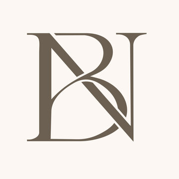 simple initial letter BN logo