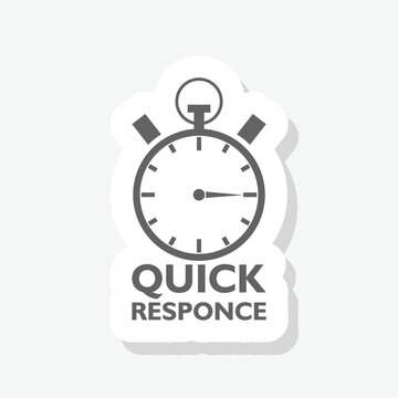 Quick response icon sticker isolated on gray background