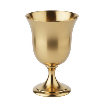 Golden goblet isolated on transparent background