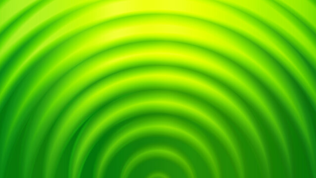 Abstract Green Radial Waves Background with Concentric Glowing Circles
