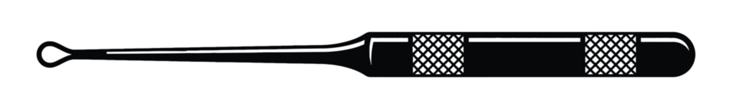 Black metal skin comedone extractor tool icon