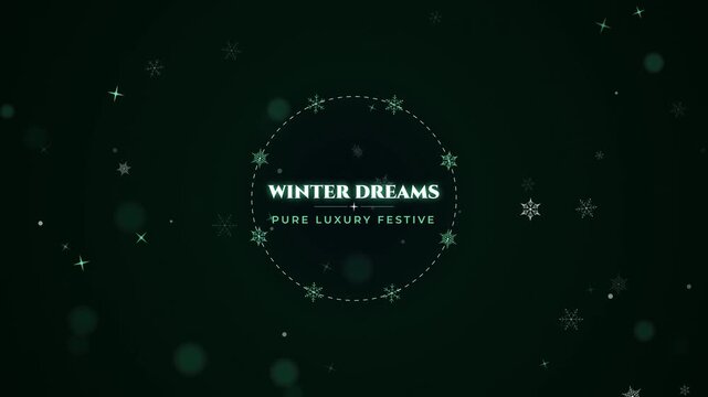 Winter dreams festive holiday logo animation overlay