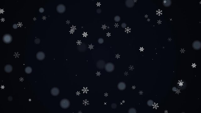 Falling snowflake animation overlay on dark background