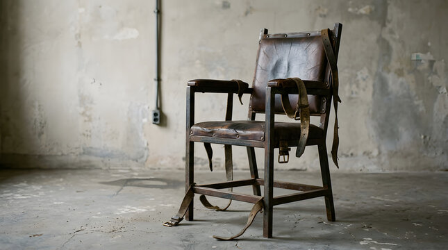 Old Wooden Chair in a Dilapidated Room