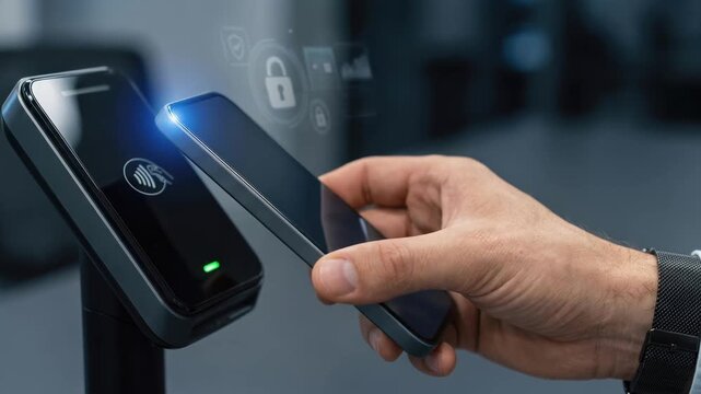 Instant Payment with NFC Smartphone Contactless Security Near Reader