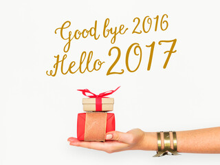 Naklejka premium Good bye 2016 Hello 2017 New Year