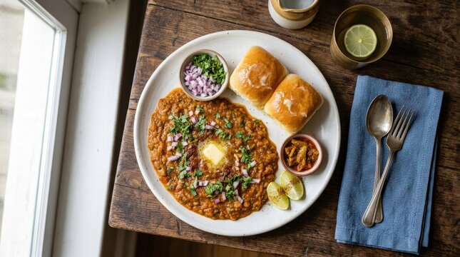 Delicious Indian Pav Bhaji Dish