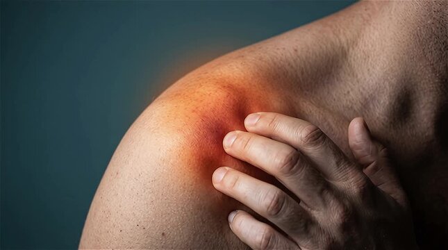 Shoulder Pain Concept showing Joint Inflammation and Muscle Strain