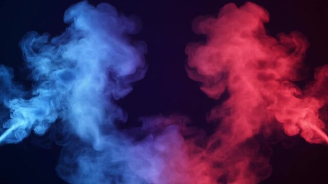 Elegant blue and red smoke forming a circular vortex with clean negative space for advertising, website hero sections, presentations, social media campaigns and cinematic video backgrounds.