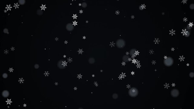 Falling snowflakes overlay gently on dark background
