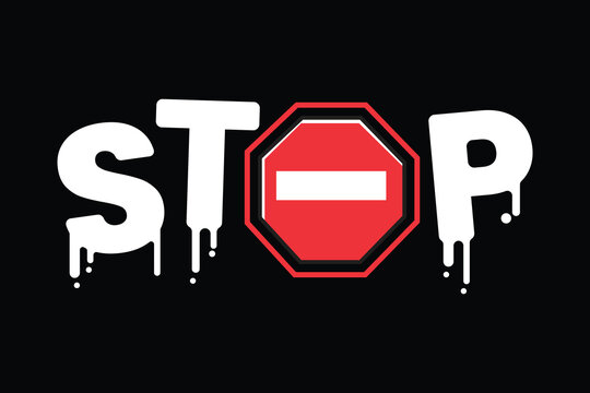 Bold Stop Banner Sign for Safety and Warning Messages