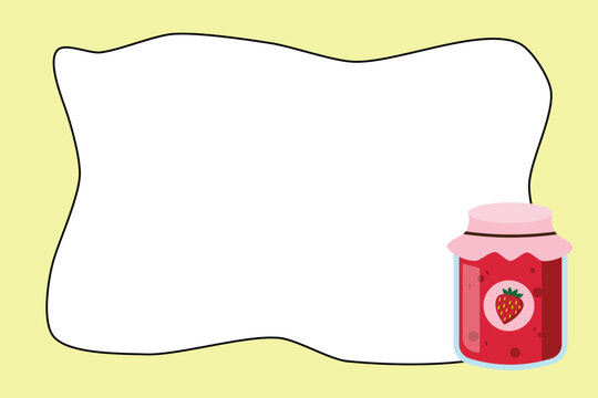 Strawberry Jam Jar Background with Clean Copy Space