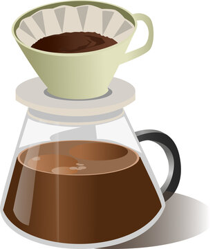 Isometric Illustration Coffee Equipment and Brewing Elements