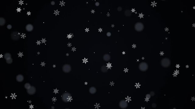 Falling snowflakes animation with soft bokeh effect