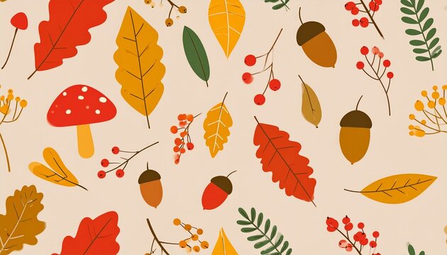 autumn leaves seamless pattern