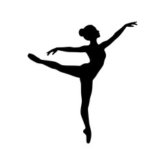 Silhouette of a ballerina performing a dance pose © Kop