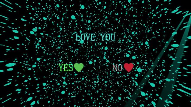 Glowing love you text with colorful light effect on a black background. Stylish cinematic design with perfect for love proposal videos, social media posts, Valentine&rsquo;s Day content.