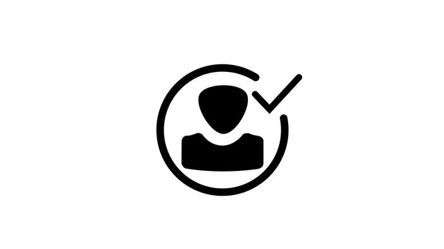 User Profile Account and Personal Identity Outline Animation