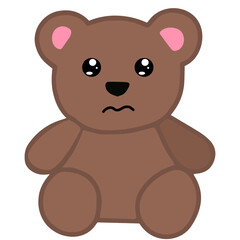 Obraz premium Kawaii brown teddy bear expression pack featuring happy, sad, angry, crying, surprised and funny emotions. Adorable cartoon mascot collection. 